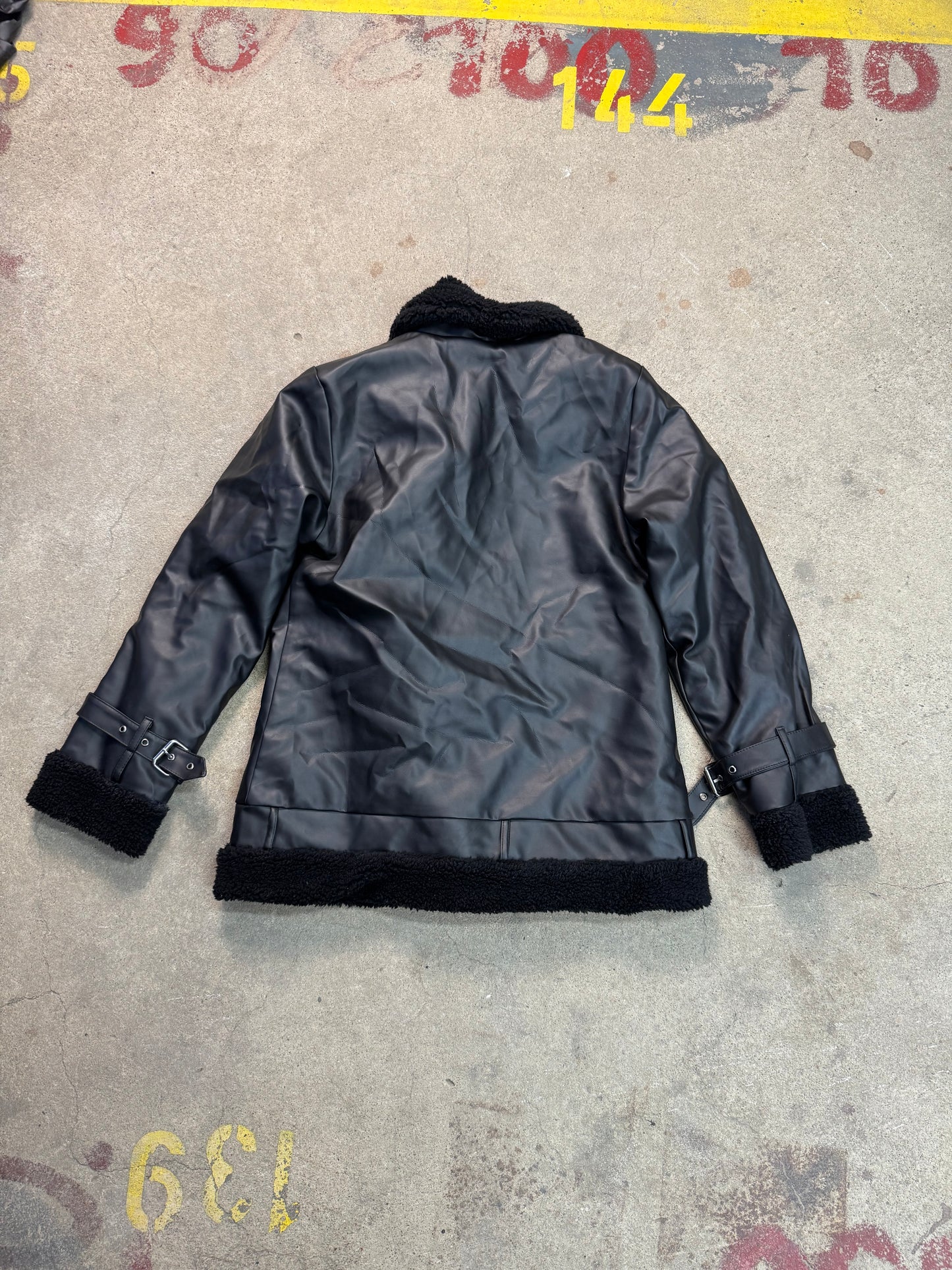 Leder Pelz Jacke (M)