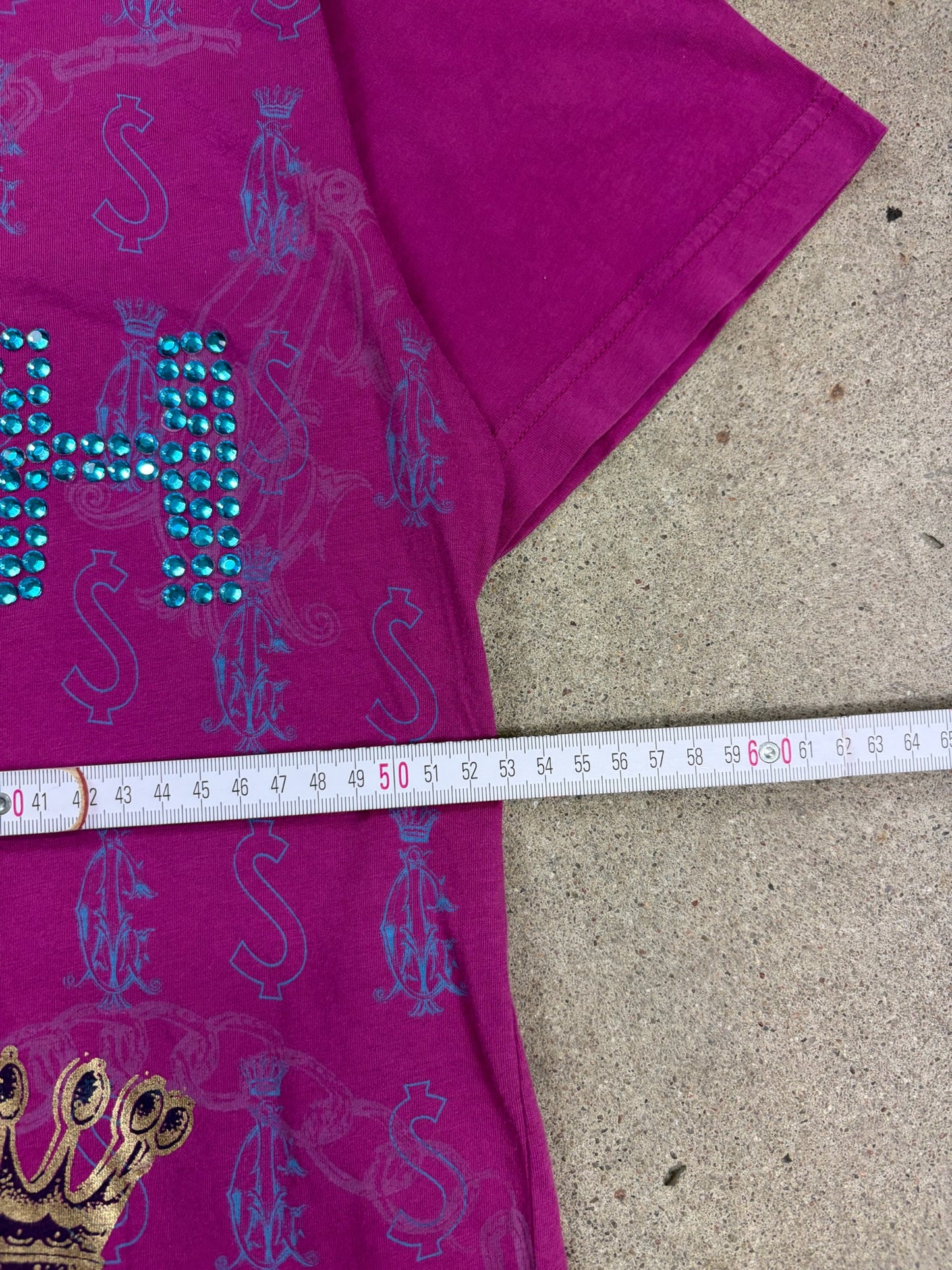 Christian Audigier Pink Rhinestone T-Shirt | XL