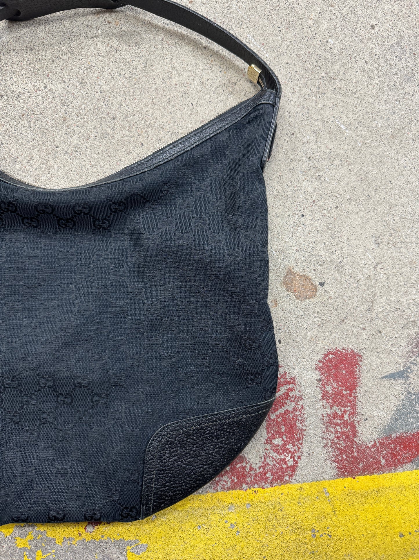 Gucci Black GG Canvas Web Princy Hobo Bag