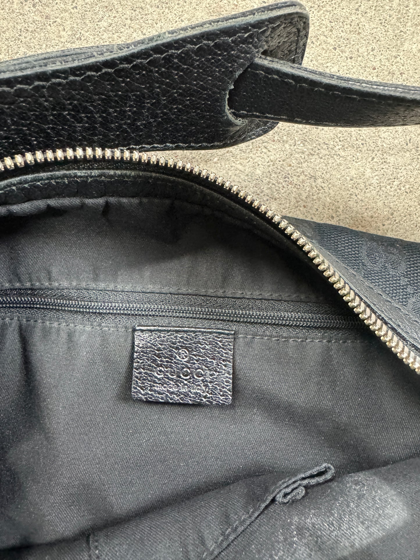 Gucci Black GG Canvas Web Princy Hobo Bag