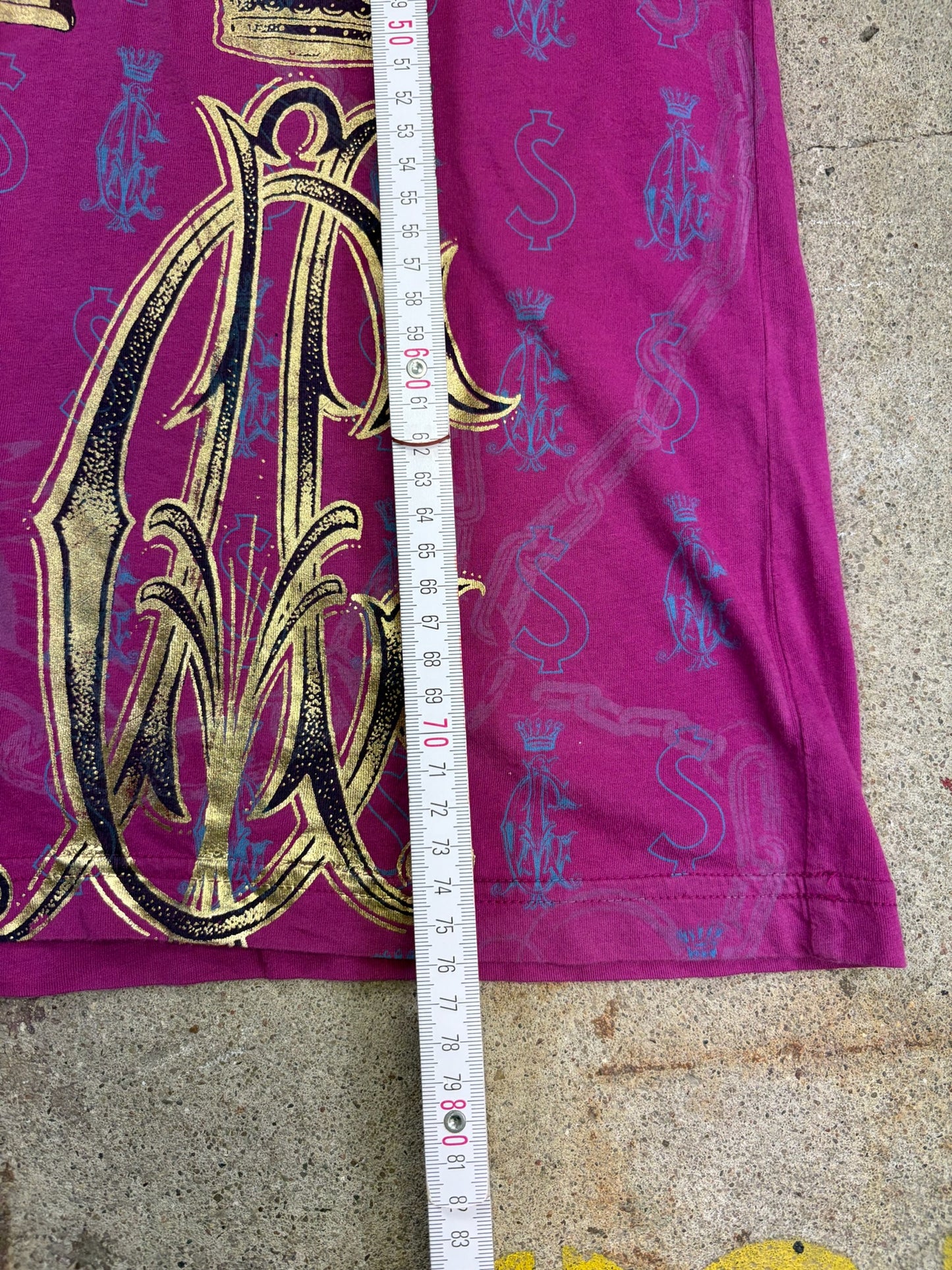 Christian Audigier Pink Rhinestone T-Shirt | XL