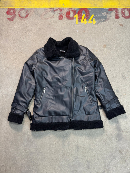 Leder Pelz Jacke (M)
