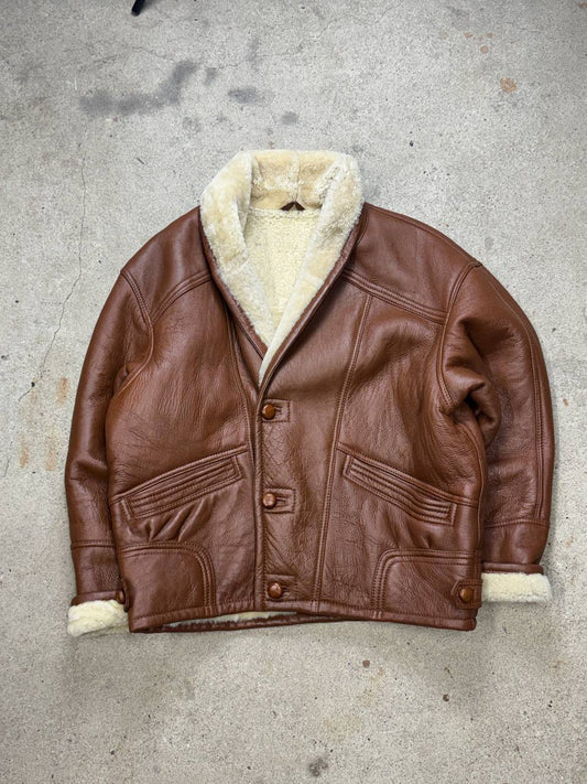 Lederjacke | Lammfell gefüttert | 58